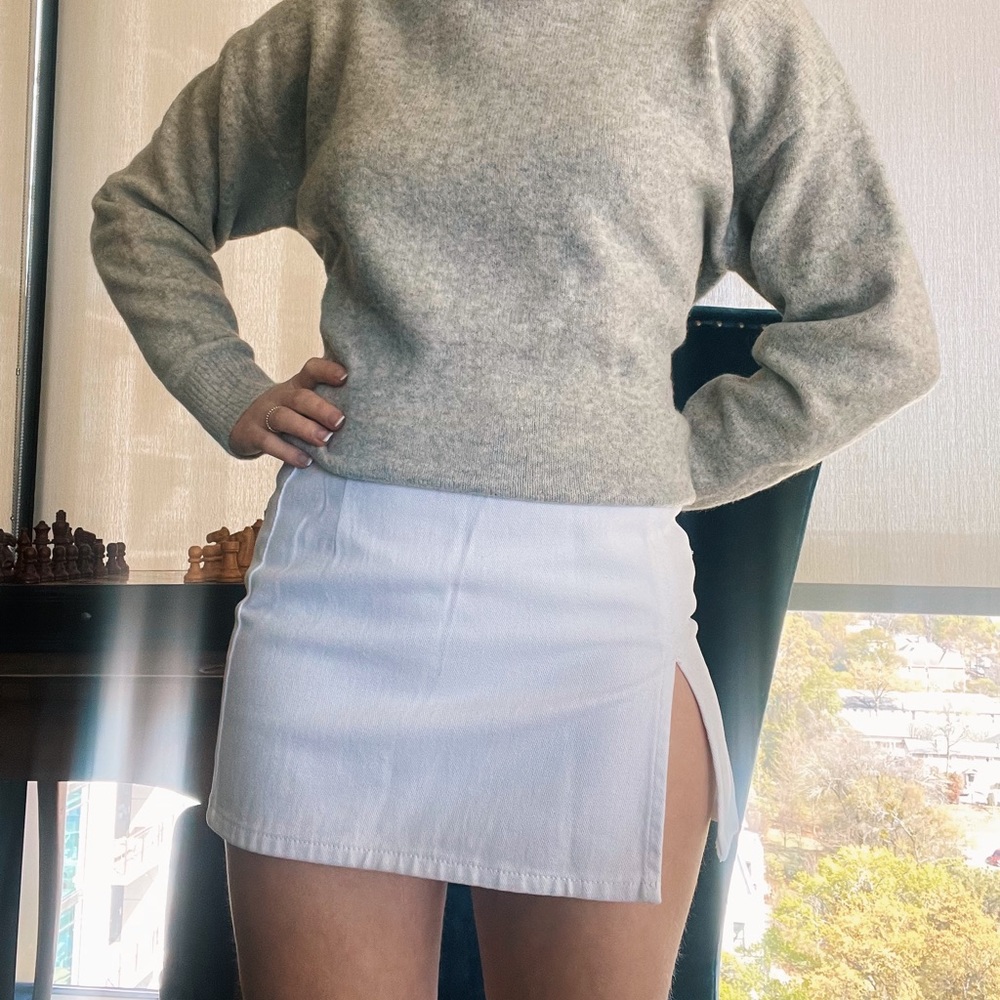 White Slit Skirt